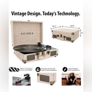 Victrola record player.